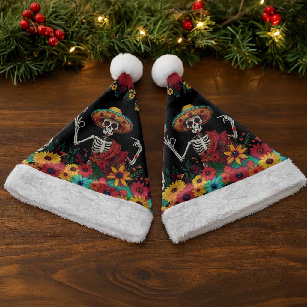 Seis Siete Dia de los Muertos Christmas Santa Hat Mexican Funny 67 Calaca Skeleton Sombrero - Wonder Print Shop
