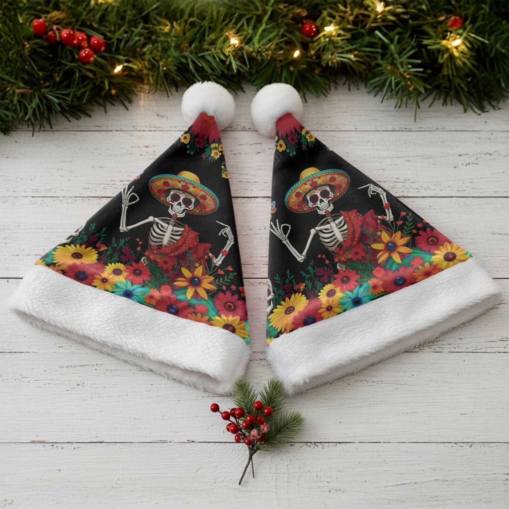 Seis Siete Dia de los Muertos Christmas Santa Hat Mexican Funny 67 Calaca Skeleton Sombrero - Wonder Print Shop