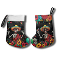 Seis Siete Dia de los Muertos Christmas Stocking Mexican Funny 67 Calaca Skeleton Sombrero - Wonder Print Shop