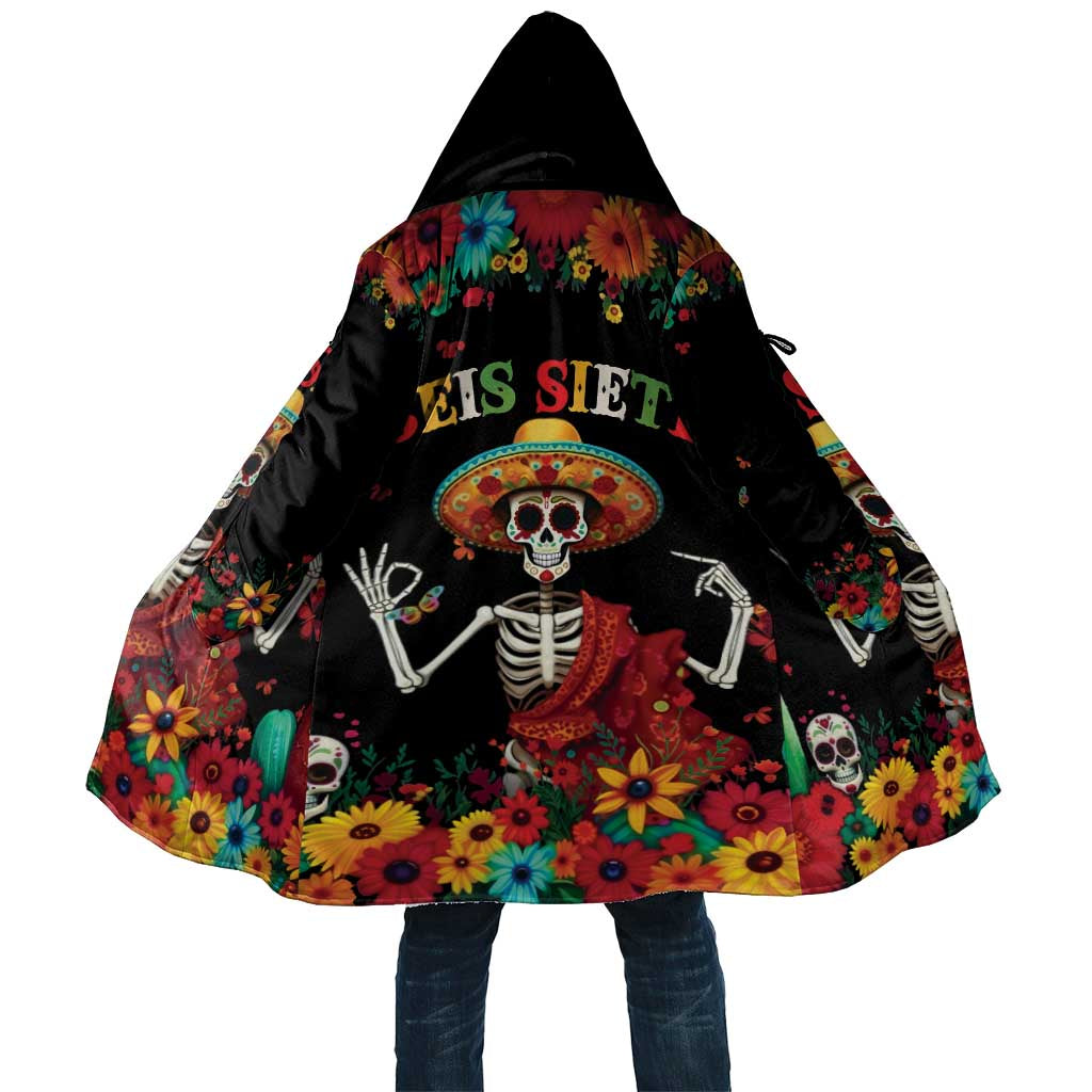 Seis Siete Dia de los Muertos Cloak Mexican Funny 67 Calaca Skeleton Sombrero - Wonder Print Shop