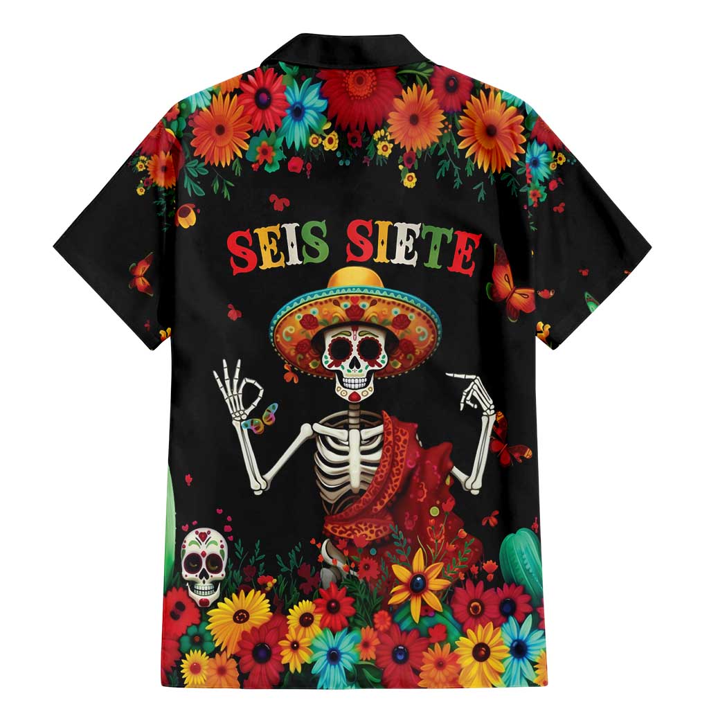 Seis Siete Dia de los Muertos Family Matching Mermaid Dress and Hawaiian Shirt Mexican Funny 67 Calaca Skeleton Sombrero - Wonder Print Shop