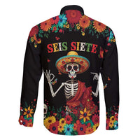 Seis Siete Dia de los Muertos Family Matching Mermaid Dress and Hawaiian Shirt Mexican Funny 67 Calaca Skeleton Sombrero - Wonder Print Shop