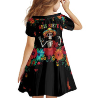Seis Siete Dia de los Muertos Family Matching Off The Shoulder Long Sleeve Dress and Hawaiian Shirt Mexican Funny 67 Calaca Skeleton Sombrero - Wonder Print Shop