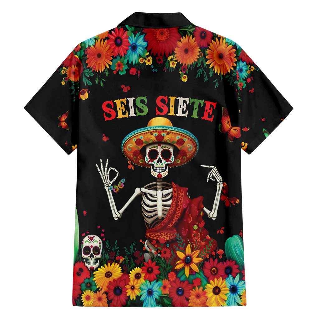Seis Siete Dia de los Muertos Family Matching Summer Maxi Dress and Hawaiian Shirt Mexican Funny 67 Calaca Skeleton Sombrero - Wonder Print Shop