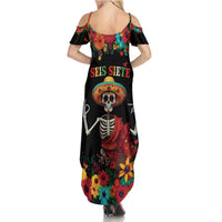 Seis Siete Dia de los Muertos Family Matching Summer Maxi Dress and Hawaiian Shirt Mexican Funny 67 Calaca Skeleton Sombrero - Wonder Print Shop