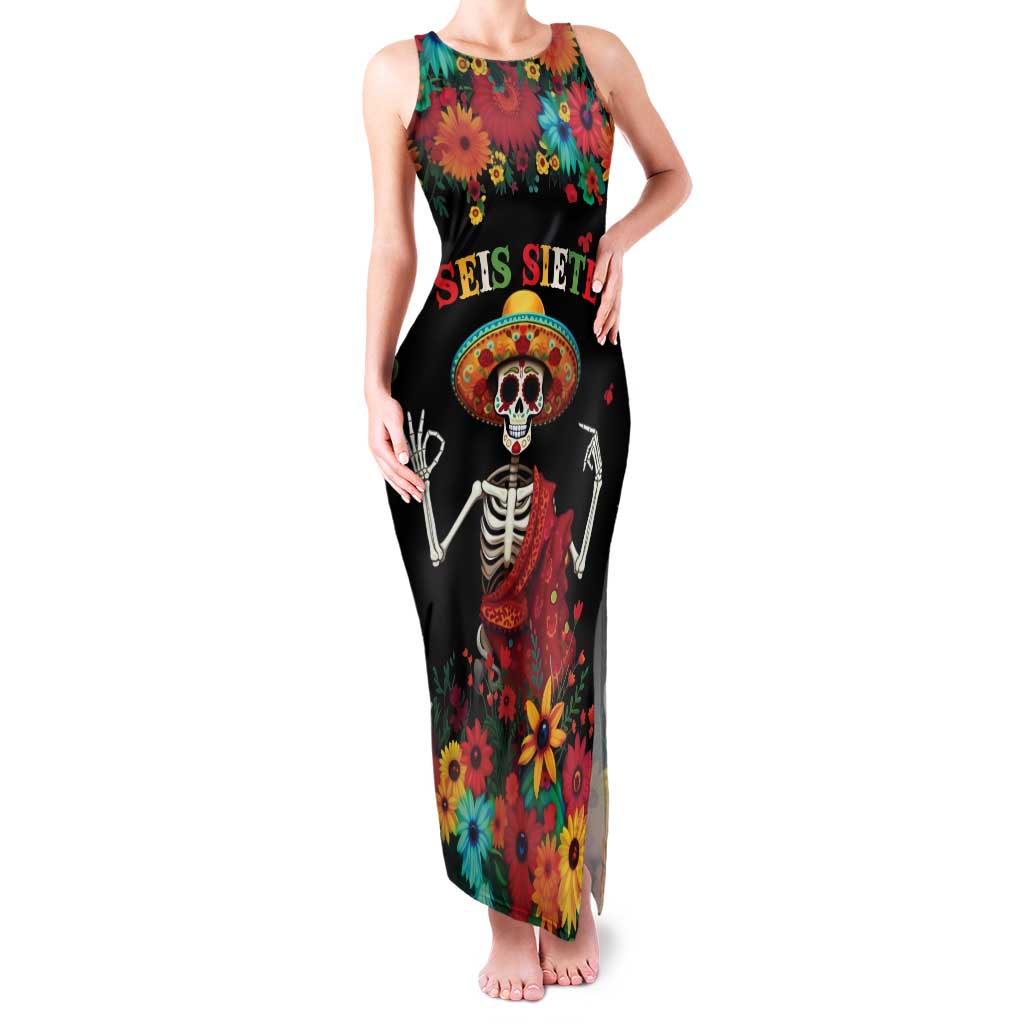 Seis Siete Dia de los Muertos Family Matching Tank Maxi Dress and Hawaiian Shirt Mexican Funny 67 Calaca Skeleton Sombrero - Wonder Print Shop