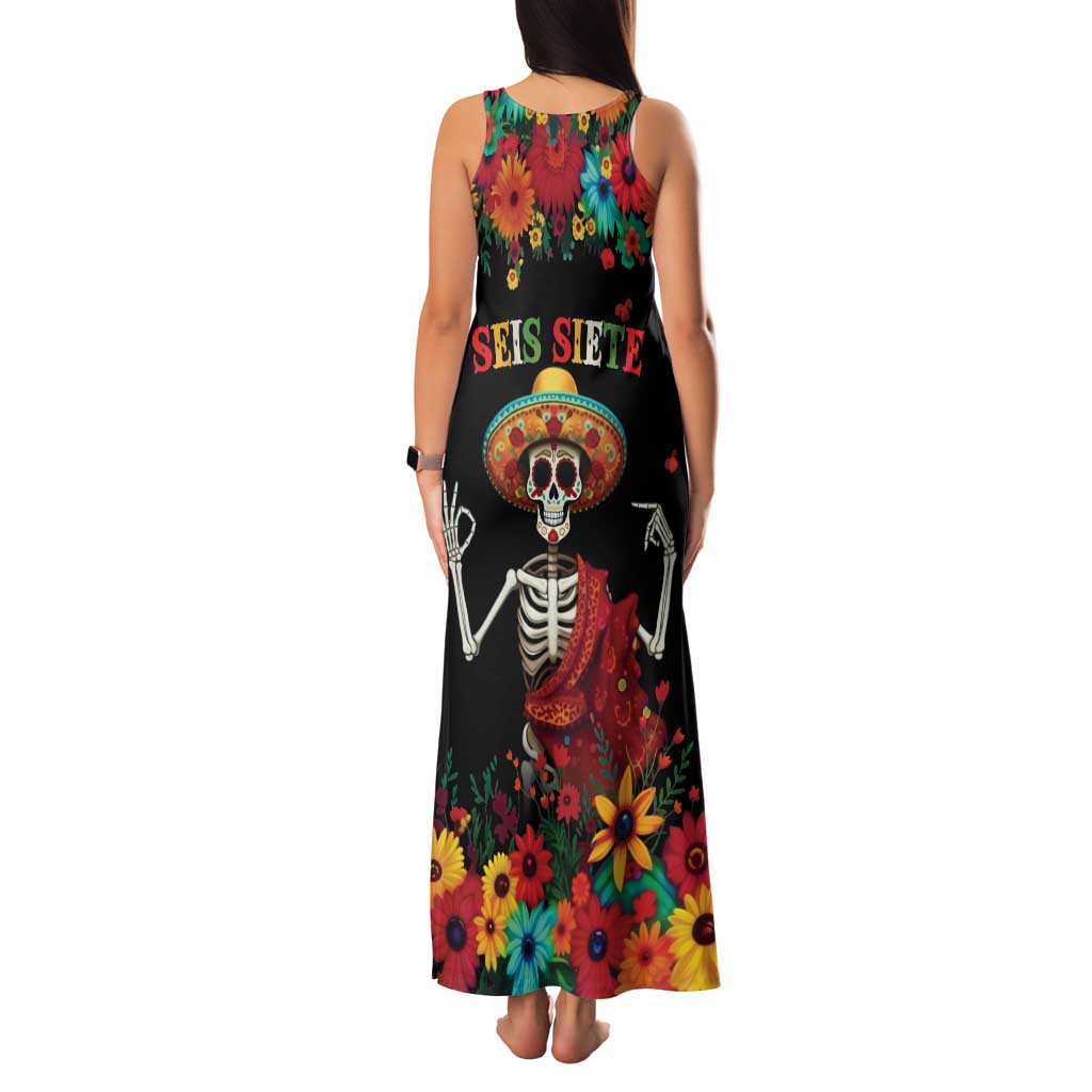 Seis Siete Dia de los Muertos Family Matching Tank Maxi Dress and Hawaiian Shirt Mexican Funny 67 Calaca Skeleton Sombrero - Wonder Print Shop