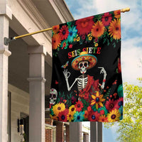 Seis Siete Dia de los Muertos Garden Flag Mexican Funny 67 Calaca Skeleton Sombrero - Wonder Print Shop