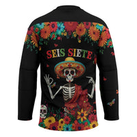 Seis Siete Dia de los Muertos Hockey Jersey Mexican Funny 67 Calaca Skeleton Sombrero - Wonder Print Shop