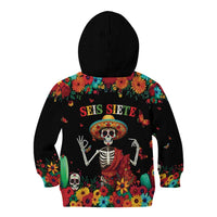 Seis Siete Dia de los Muertos Kid Hoodie Mexican Funny 67 Calaca Skeleton Sombrero - Wonder Print Shop