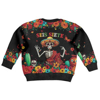 Seis Siete Dia de los Muertos Kid Ugly Christmas Sweater Mexican Funny 67 Calaca Skeleton Sombrero - Wonder Print Shop