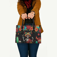 Seis Siete Dia de los Muertos Leather Bag Mexican Funny 67 Calaca Skeleton Sombrero - Wonder Print Shop