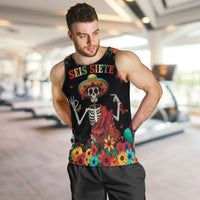 Seis Siete Dia de los Muertos Men Tank Top Mexican Funny 67 Calaca Skeleton Sombrero - Wonder Print Shop