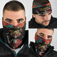 Seis Siete Dia de los Muertos Neck Gaiter Mexican Funny 67 Calaca Skeleton Sombrero - Wonder Print Shop