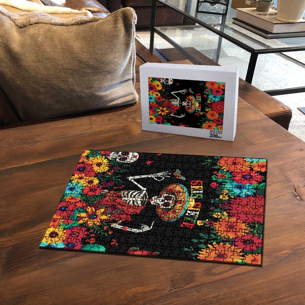 Seis Siete Dia de los Muertos Puzzle Mexican Funny 67 Calaca Skeleton Sombrero - Wonder Print Shop