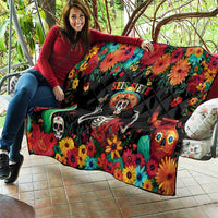 Seis Siete Dia de los Muertos Quilt Mexican Funny 67 Calaca Skeleton Sombrero - Wonder Print Shop