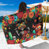 Seis Siete Dia de los Muertos Sarong Mexican Funny 67 Calaca Skeleton Sombrero - Wonder Print Shop