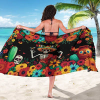 Seis Siete Dia de los Muertos Sarong Mexican Funny 67 Calaca Skeleton Sombrero - Wonder Print Shop