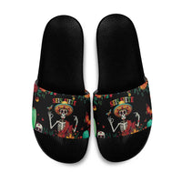 Seis Siete Dia de los Muertos Slide Sandals Mexican Funny 67 Calaca Skeleton Sombrero - Wonder Print Shop