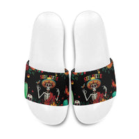 Seis Siete Dia de los Muertos Slide Sandals Mexican Funny 67 Calaca Skeleton Sombrero - Wonder Print Shop