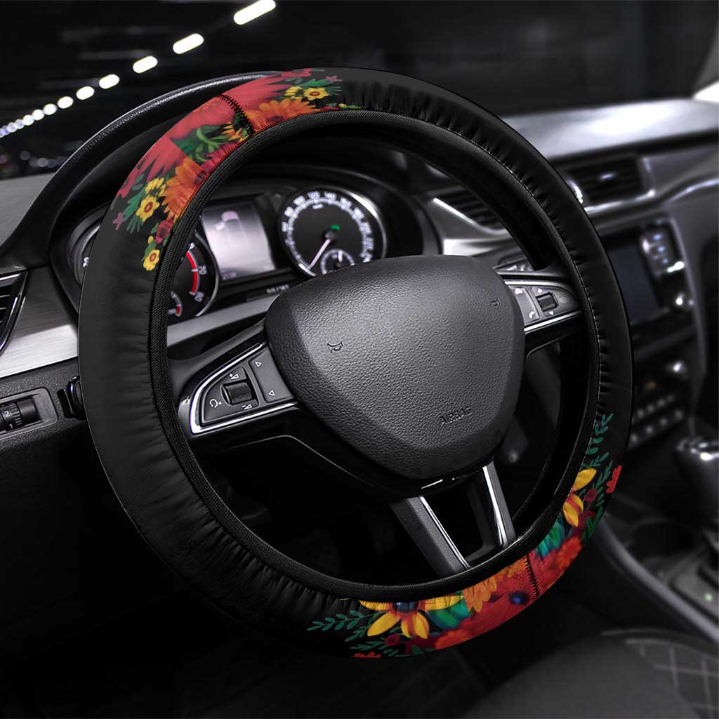 Seis Siete Dia de los Muertos Steering Wheel Cover Mexican Funny 67 Calaca Skeleton Sombrero - Wonder Print Shop