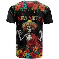 Seis Siete Dia de los Muertos T Shirt Mexican Funny 67 Calaca Skeleton Sombrero - Wonder Print Shop