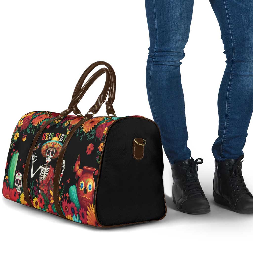 Seis Siete Dia de los Muertos Travel Bag Mexican Funny 67 Calaca Skeleton Sombrero - Wonder Print Shop