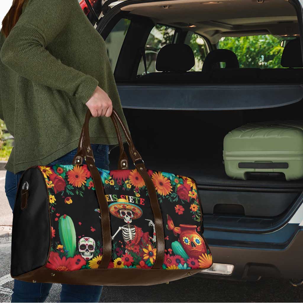 Seis Siete Dia de los Muertos Travel Bag Mexican Funny 67 Calaca Skeleton Sombrero - Wonder Print Shop