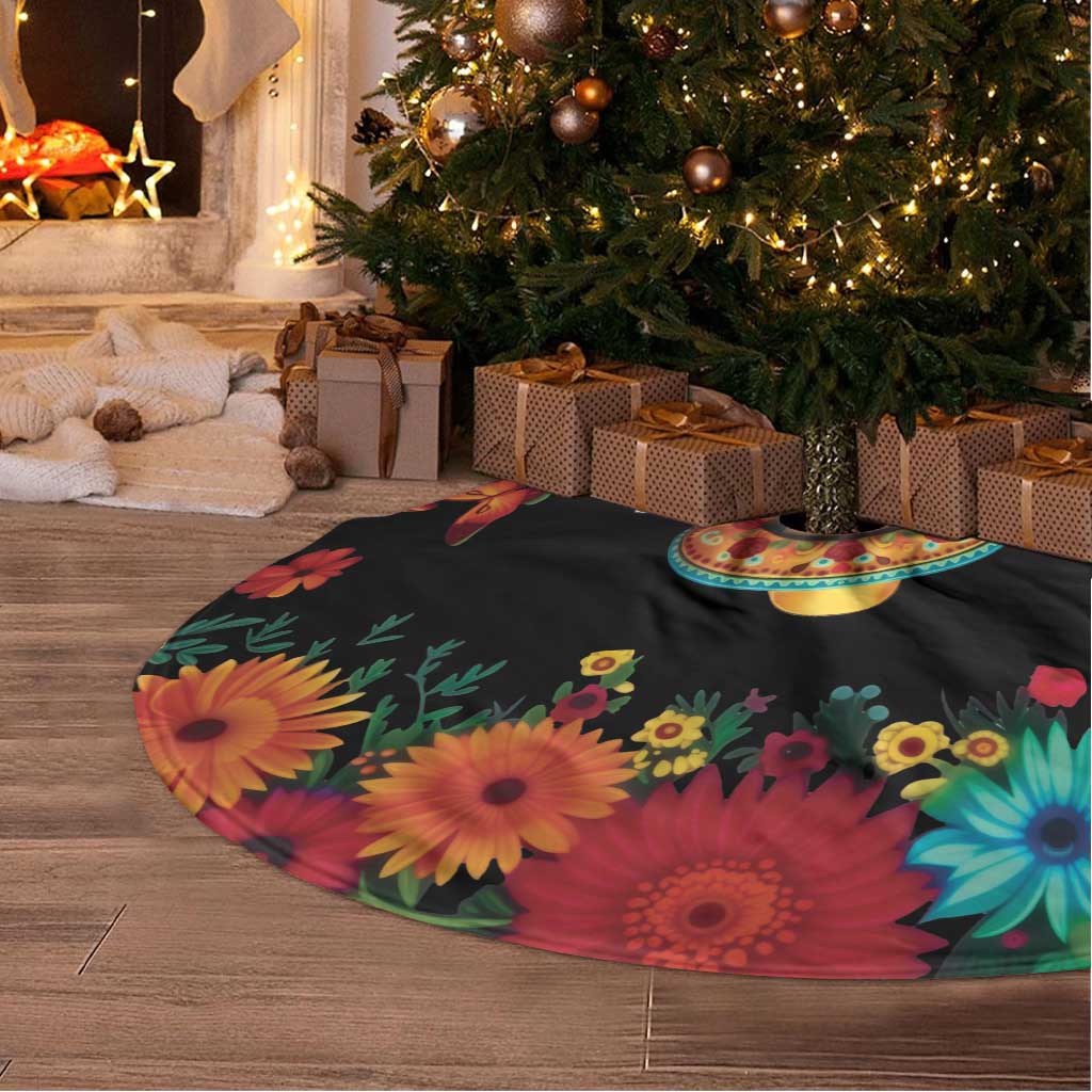 Seis Siete Dia de los Muertos Tree Skirt Mexican Funny 67 Calaca Skeleton Sombrero - Wonder Print Shop