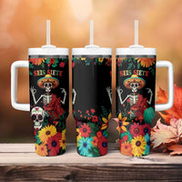 Seis Siete Dia de los Muertos Tumbler With Handle Mexican Funny 67 Calaca Skeleton Sombrero - Wonder Print Shop