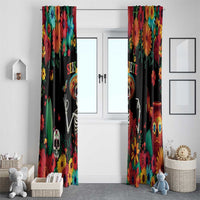 Seis Siete Dia de los Muertos Window Curtain Mexican Funny 67 Calaca Skeleton Sombrero - Wonder Print Shop