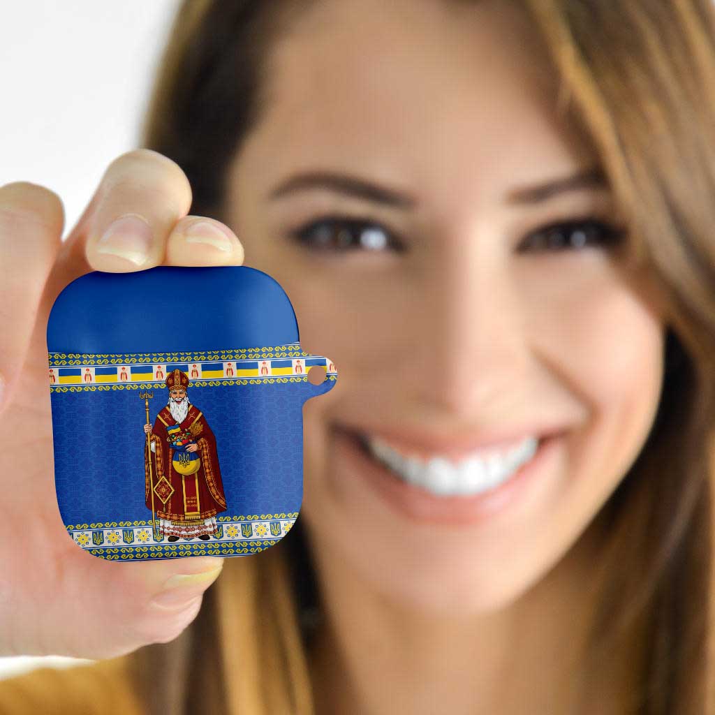 Ukraine Christmas AirPods Case Saint Nicholas Vyshyvanka Style - Wonder Print Shop