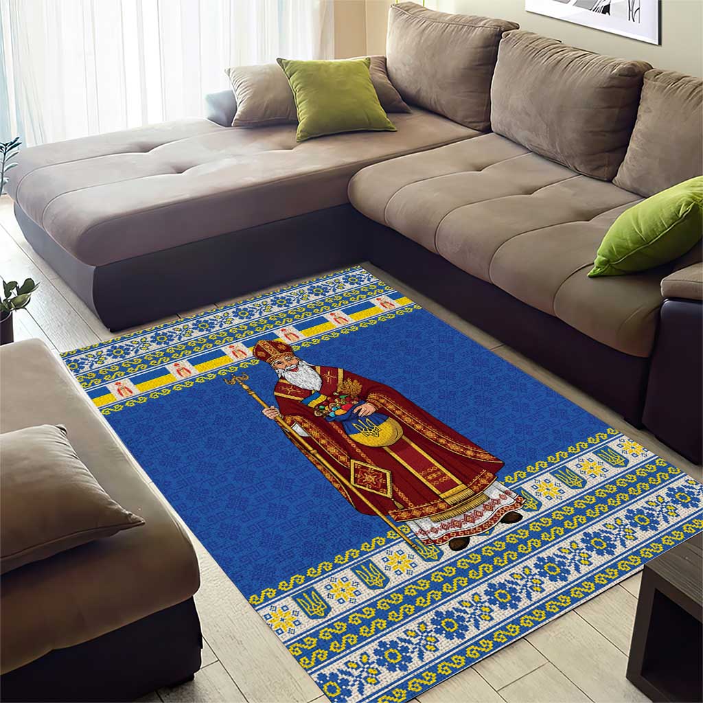 Ukraine Christmas Area Rug Saint Nicholas Vyshyvanka Style - Wonder Print Shop