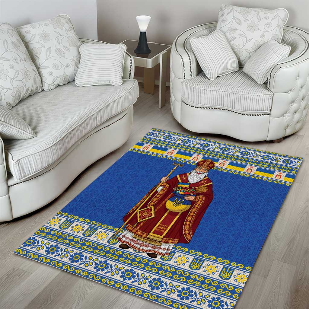 Ukraine Christmas Area Rug Saint Nicholas Vyshyvanka Style - Wonder Print Shop