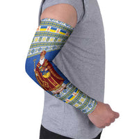 Ukraine Christmas Arm Sleeves Saint Nicholas Vyshyvanka Style - Wonder Print Shop