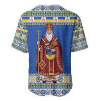 Ukraine Christmas Baseball Jersey Saint Nicholas Vyshyvanka Style - Wonder Print Shop