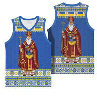 Ukraine Christmas Basketball Jersey Saint Nicholas Vyshyvanka Style - Wonder Print Shop