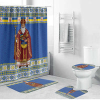 Ukraine Christmas Bathroom Set Saint Nicholas Vyshyvanka Style - Wonder Print Shop