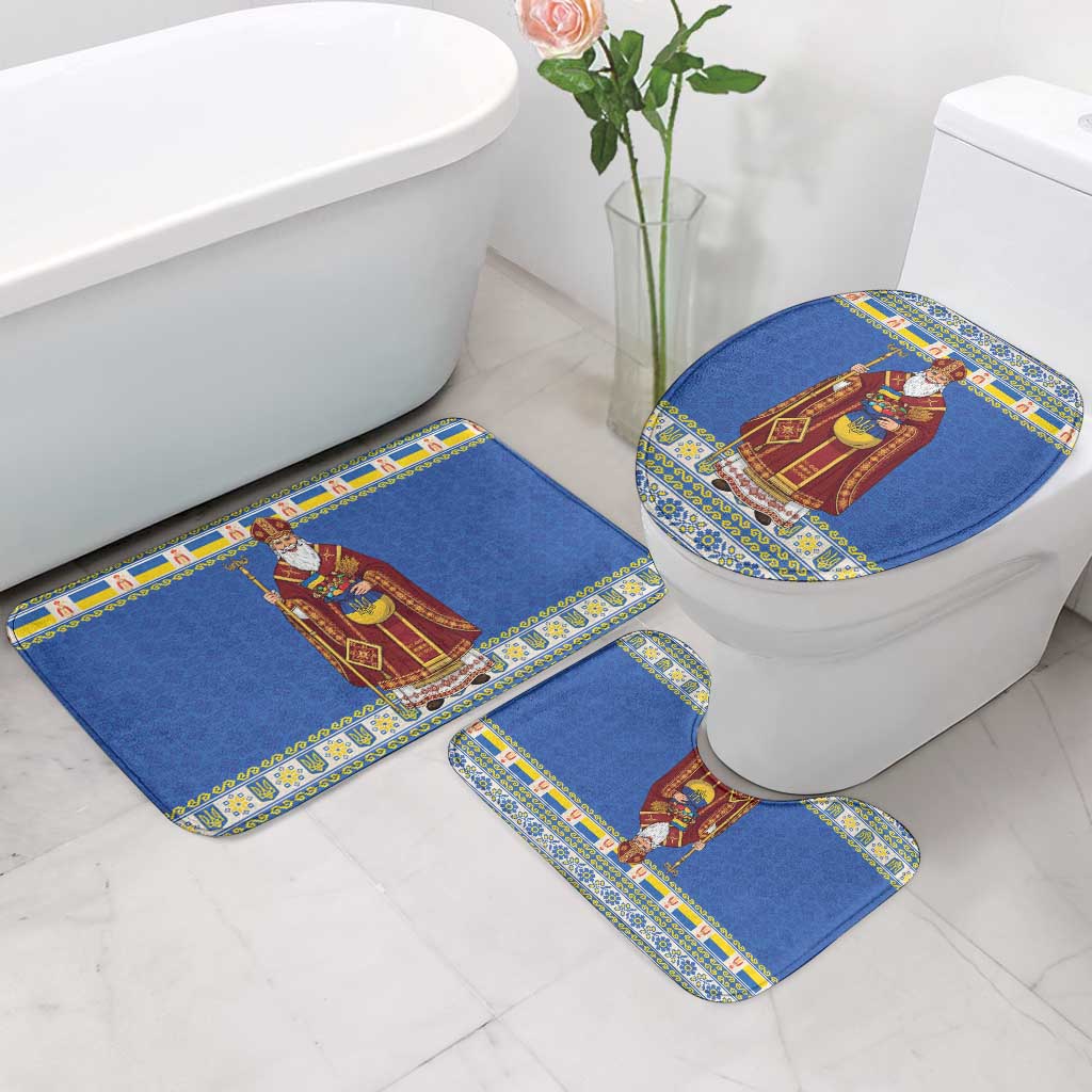 Ukraine Christmas Bathroom Set Saint Nicholas Vyshyvanka Style - Wonder Print Shop