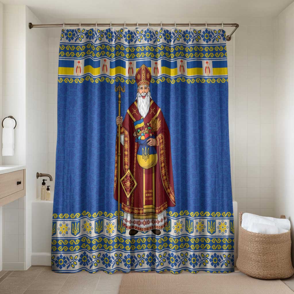 Ukraine Christmas Bathroom Set Saint Nicholas Vyshyvanka Style - Wonder Print Shop
