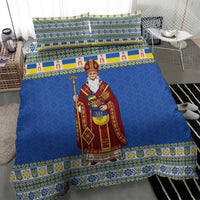 Ukraine Christmas Bedding Set Saint Nicholas Vyshyvanka Style - Wonder Print Shop