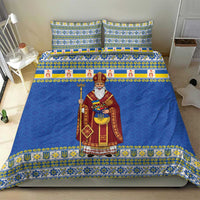Ukraine Christmas Bedding Set Saint Nicholas Vyshyvanka Style - Wonder Print Shop