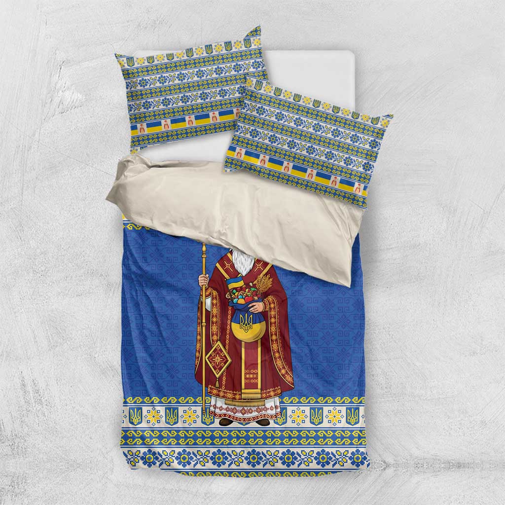 Ukraine Christmas Bedding Set Saint Nicholas Vyshyvanka Style - Wonder Print Shop
