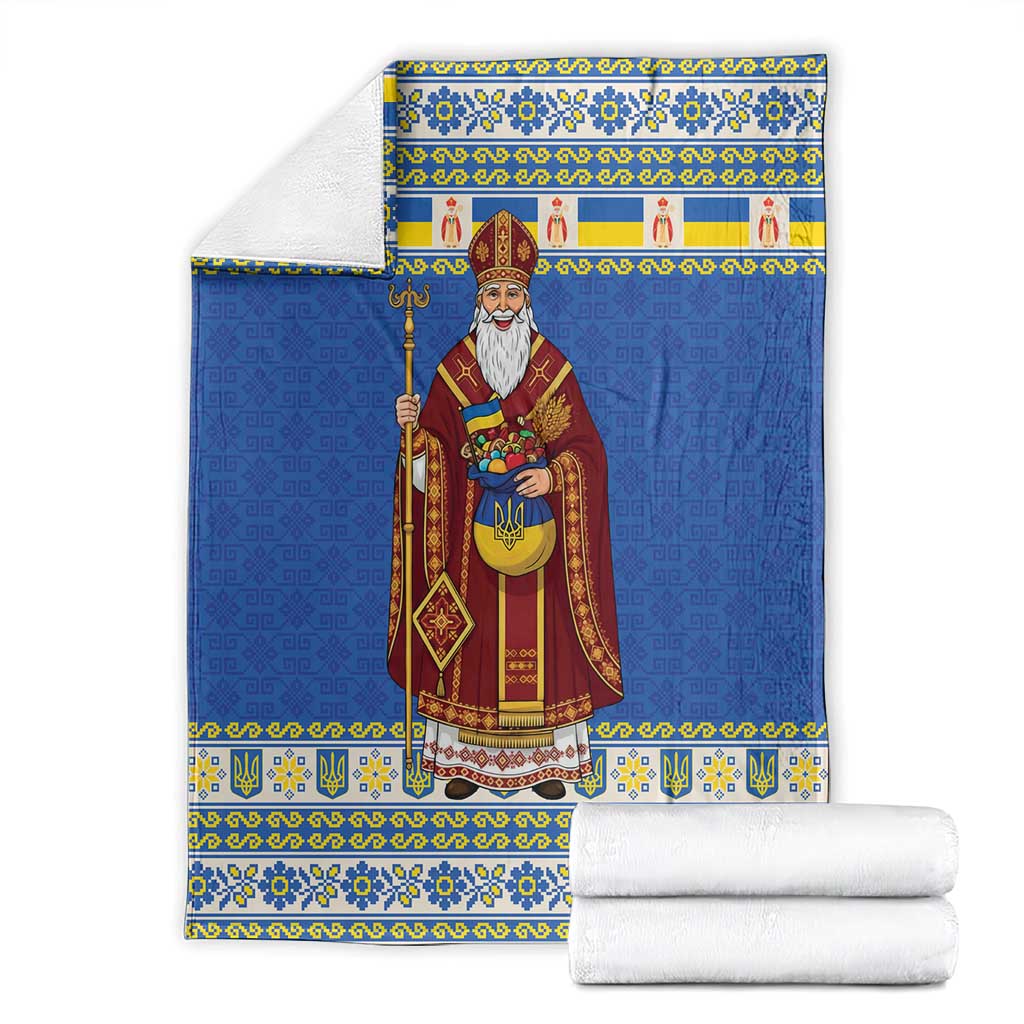 Ukraine Christmas Blanket Saint Nicholas Vyshyvanka Style - Wonder Print Shop