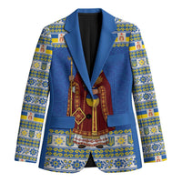 Ukraine Christmas Blazer Saint Nicholas Vyshyvanka Style - Wonder Print Shop