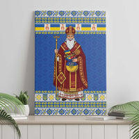 Ukraine Christmas Canvas Wall Art Saint Nicholas Vyshyvanka Style - Wonder Print Shop