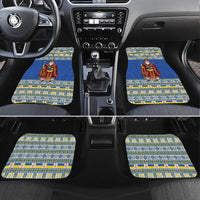 Ukraine Christmas Car Mats Saint Nicholas Vyshyvanka Style - Wonder Print Shop