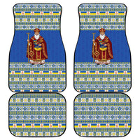 Ukraine Christmas Car Mats Saint Nicholas Vyshyvanka Style - Wonder Print Shop