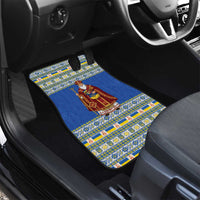 Ukraine Christmas Car Mats Saint Nicholas Vyshyvanka Style - Wonder Print Shop