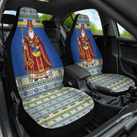 Ukraine Christmas Car Seat Cover Saint Nicholas Vyshyvanka Style - Wonder Print Shop